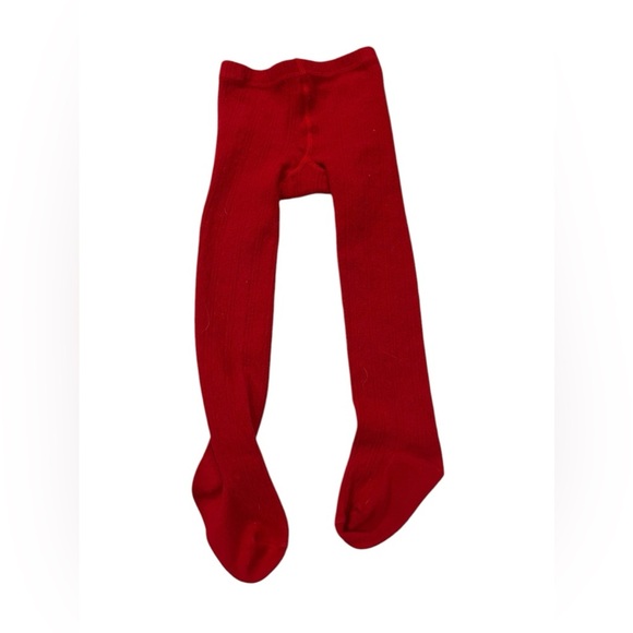 Set of 2 Little Stocking Co Black & Red Cable Knit Leggings size 1 to 2 years - Picture 3 of 8